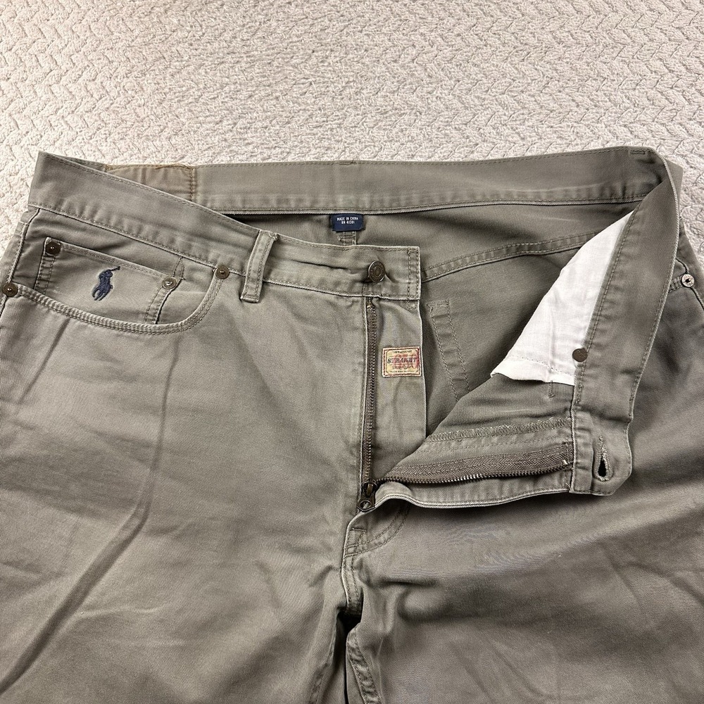 Polo Ralph Lauren 650 Straight Leg Pants Men's 36x32 Green Cotton Chino Travel - Picture 12 of 16